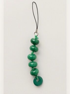 NWT New Free People Semi Precious Malachite Stone Phone Charm